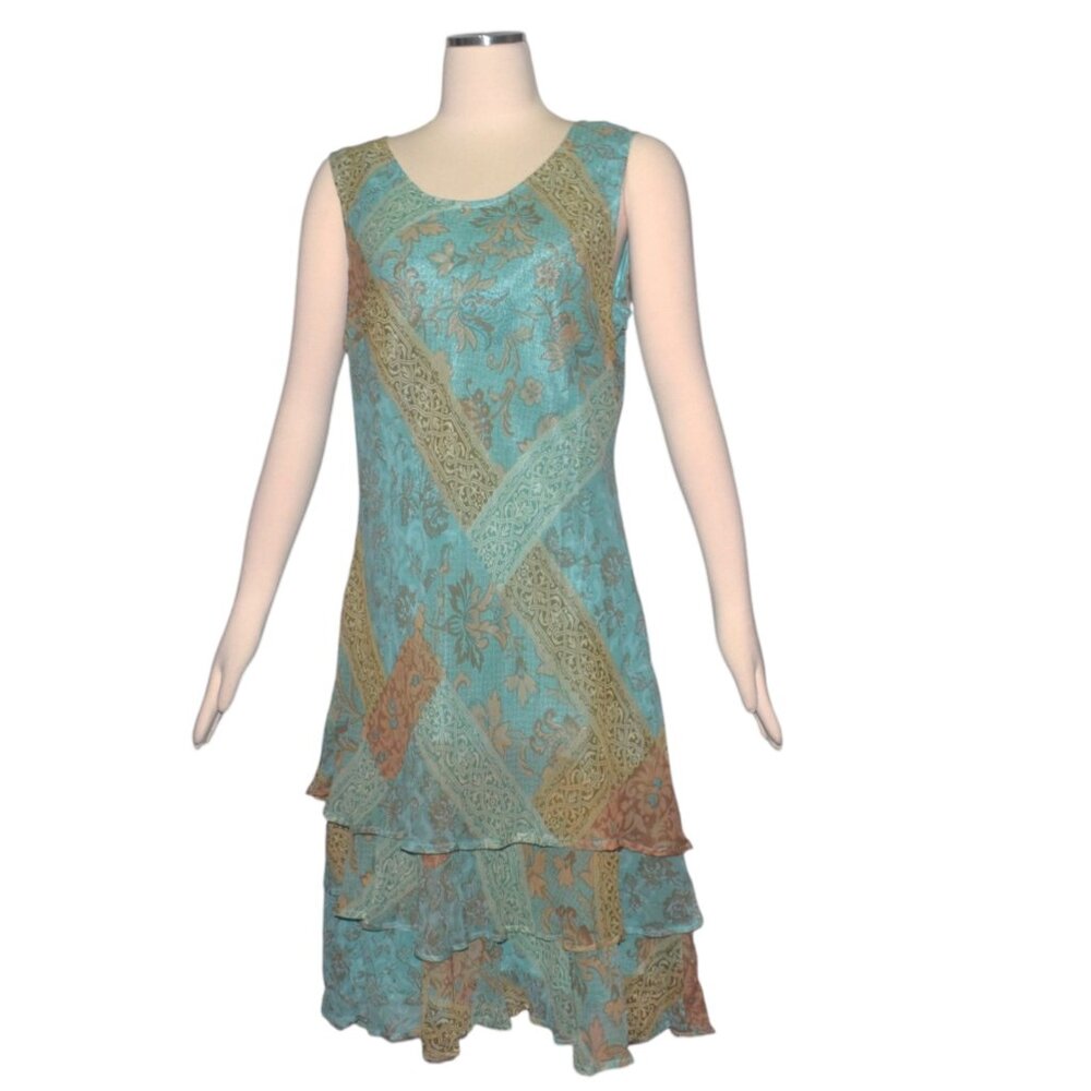 Phool Rayon Floral Boho Sleeveless Midi Dress XL